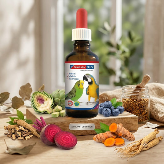 GladiatorPLUS Milieufütterung für Vögel – flüssiges Ergänzungsfuttermittel mit Premium-Naturstoffen