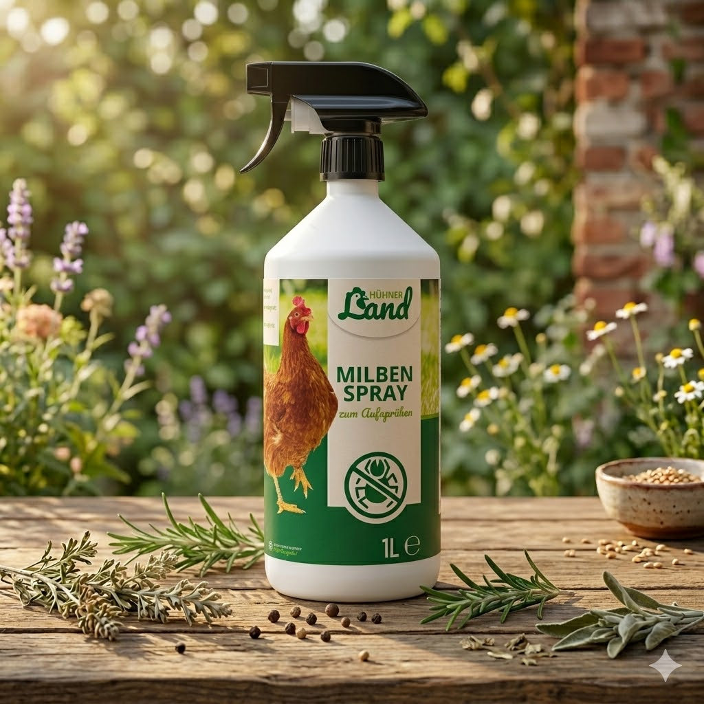 Hühner Land Milbenspray zur Bekämpfung von roter Vogelmilbe und Parasiten, 1L Sprühflasche für den Hühnerstall