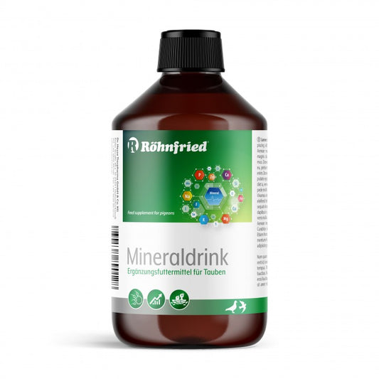 Röhnfried Mineraldrink 500ml Flasche – Flüssiges Ergänzungsfuttermittel für Tauben zur Mineralstoffversorgung während der Zucht und Jungtieraufzucht.