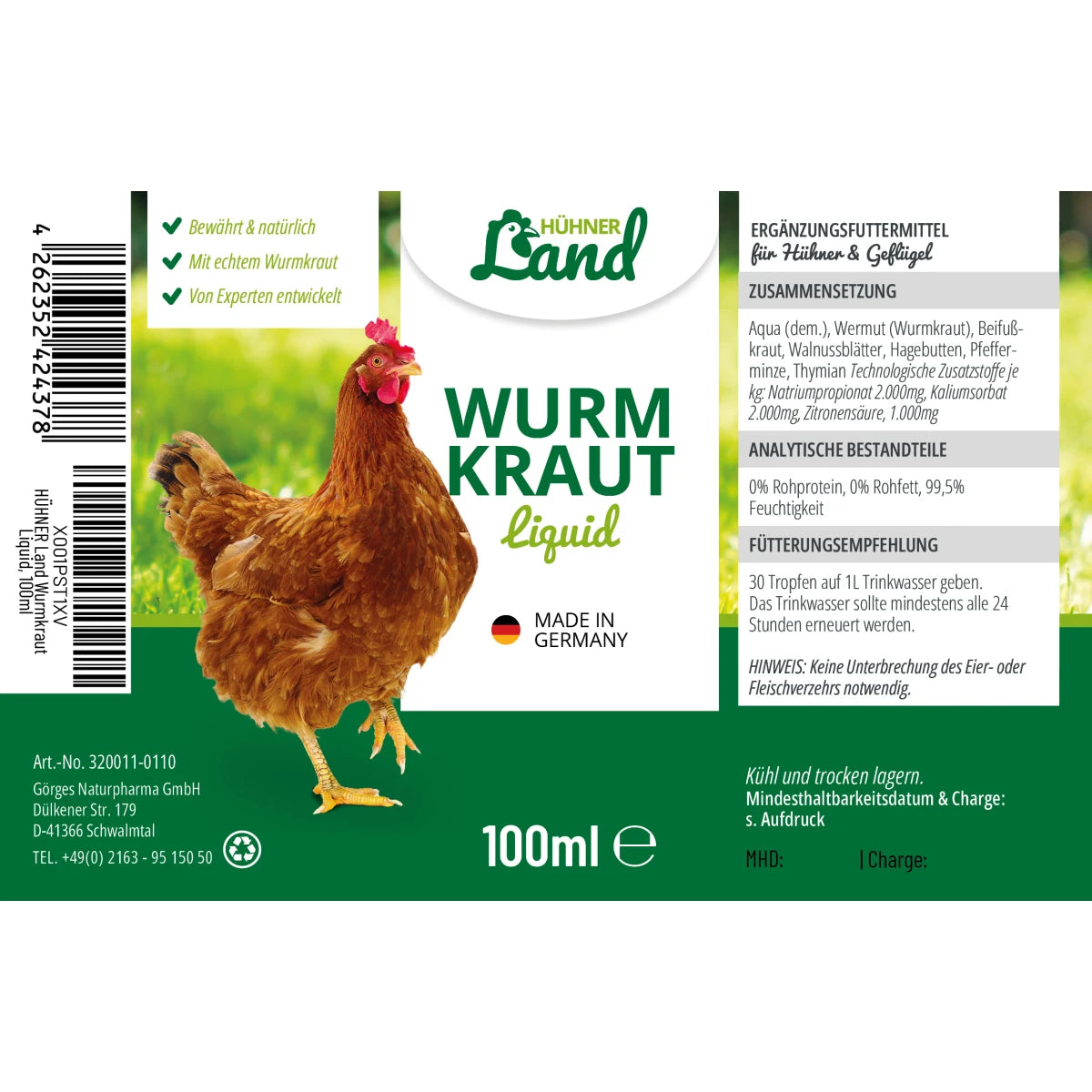 Hühner Land Wurmkraut Liquid